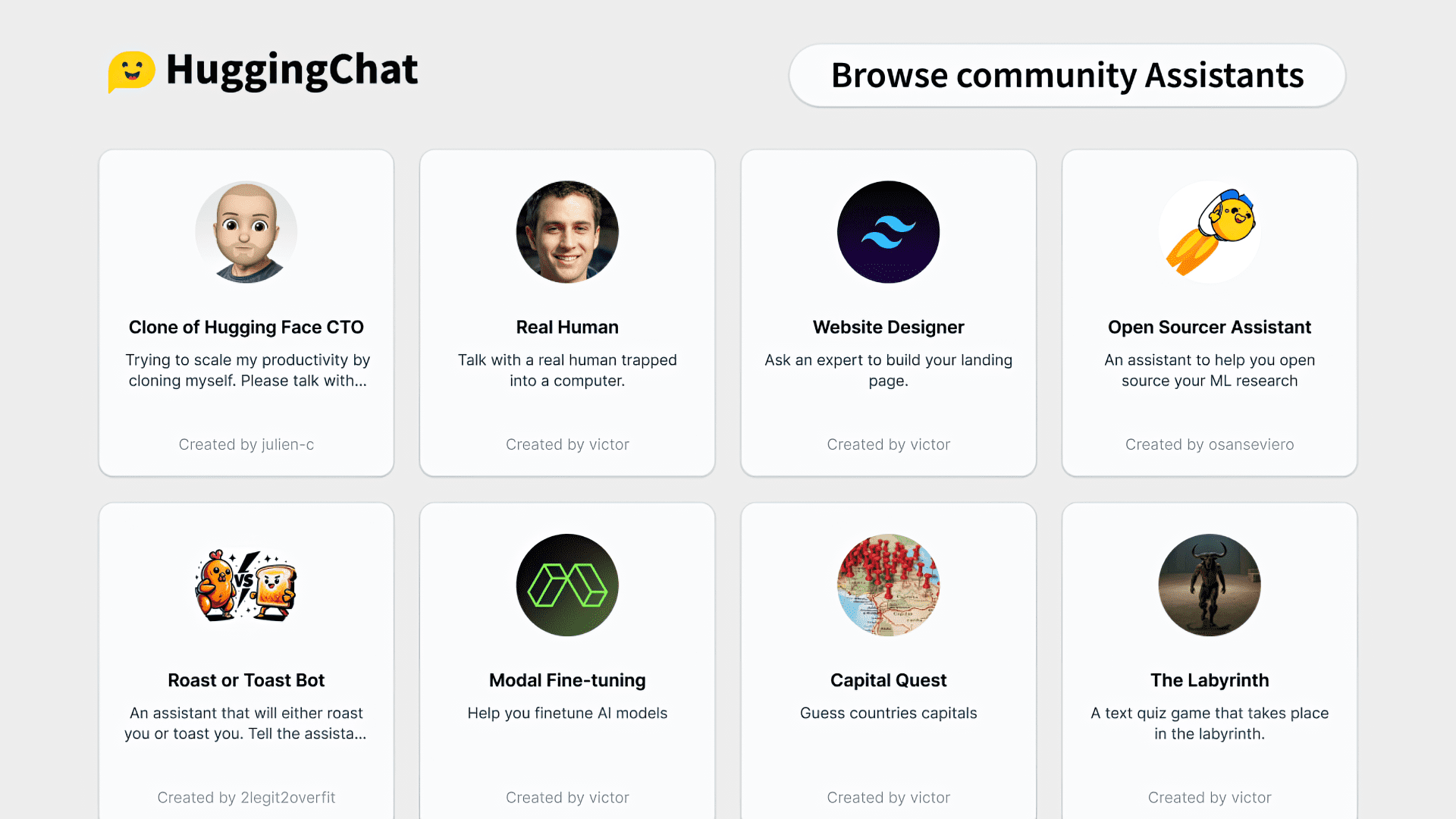 Hugging Chat Assistants